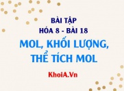Bài tập về Mol, Khối lượng mol và thể tích mol của chất khí - Hóa 8 bài 18